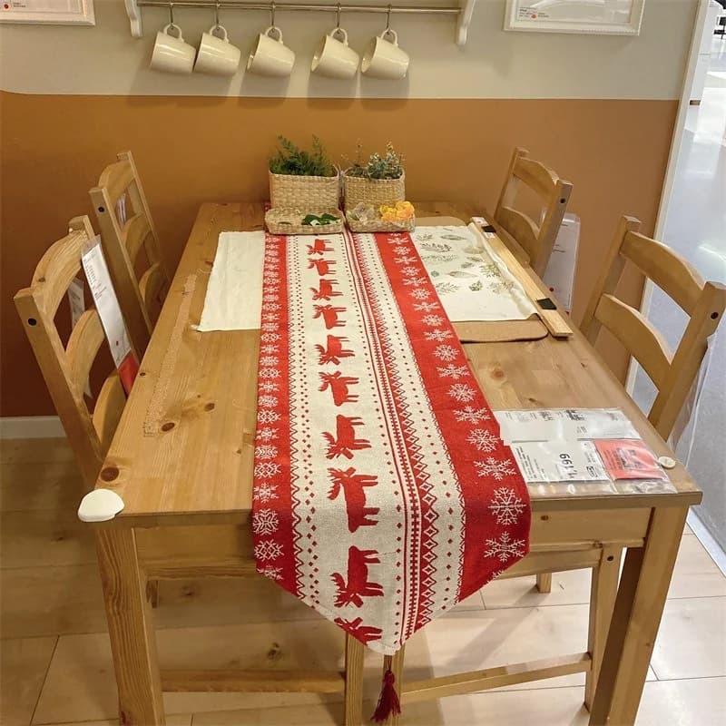 Ziemassvētku galda ceļvedis ar poinsetijas eļļas gleznas stilu