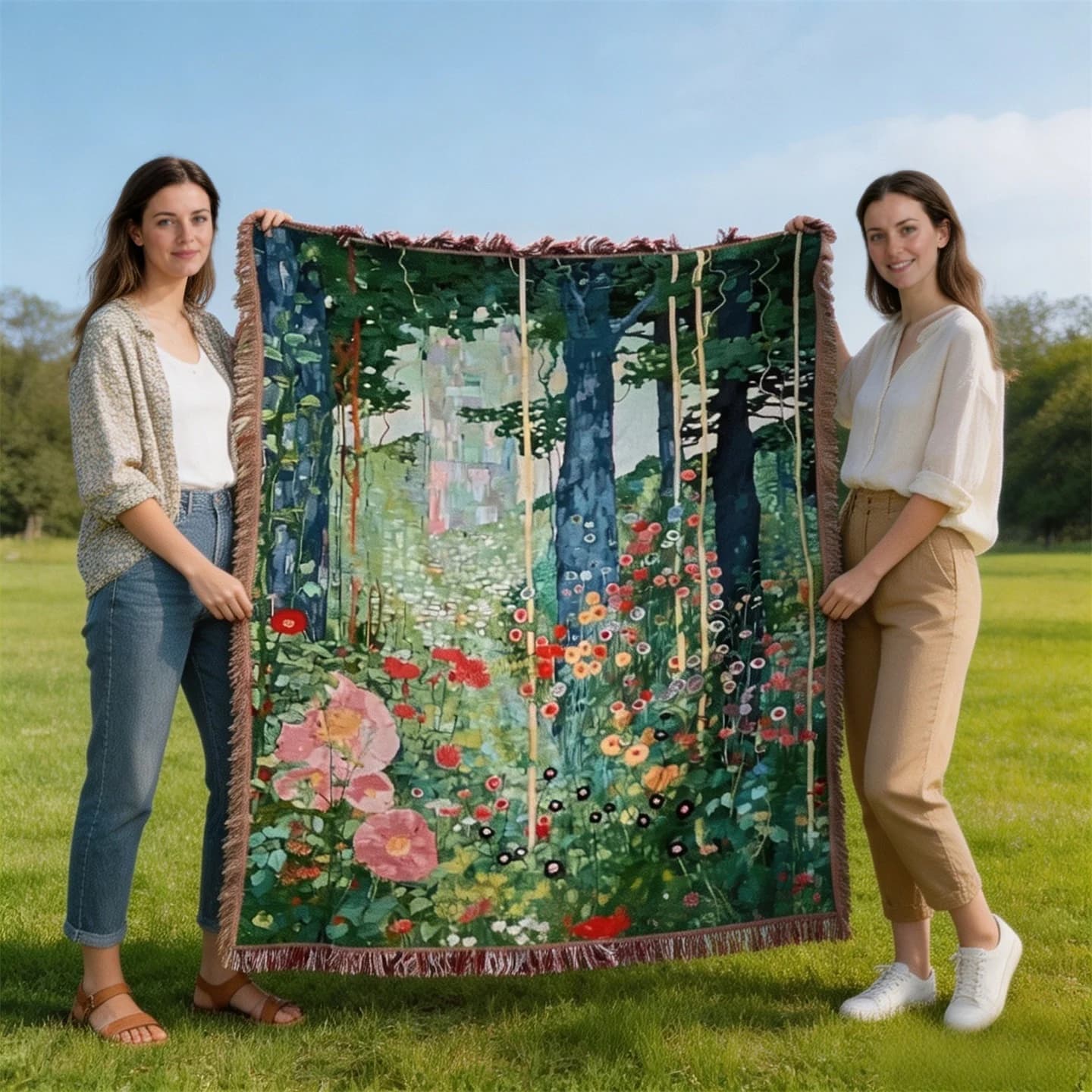 Poliestera un kokvilnas metamo sega dīvānam, 130x160cm gobelēns