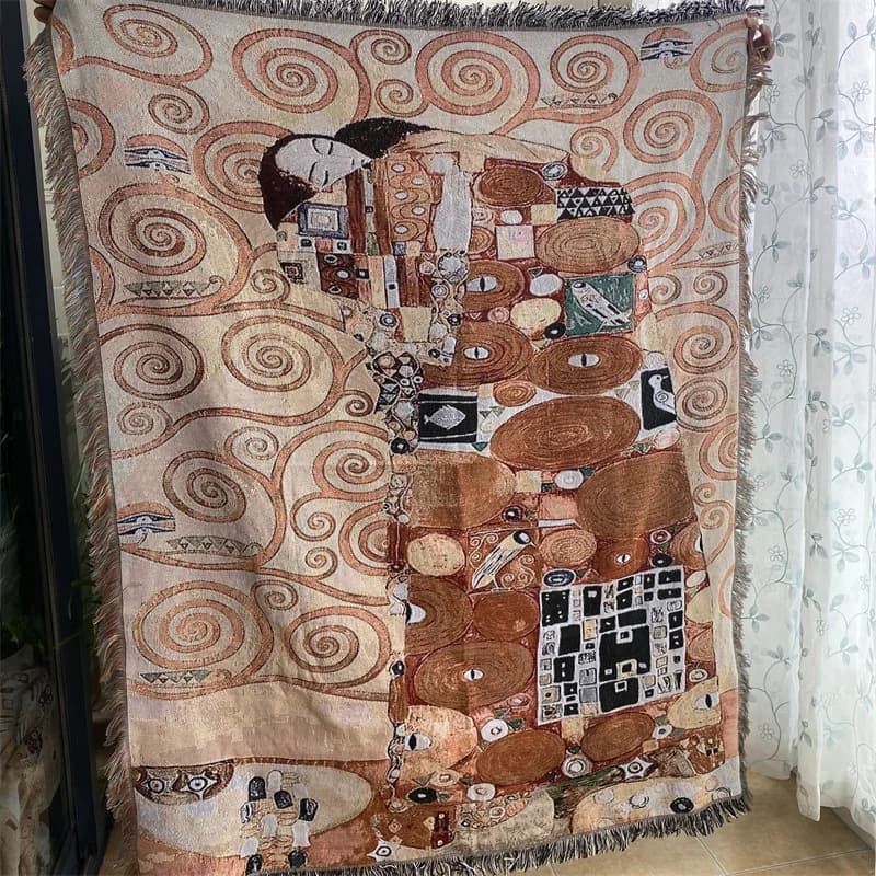 Vintage eļļas gleznas stila gobelēns sienai vai dīvānam